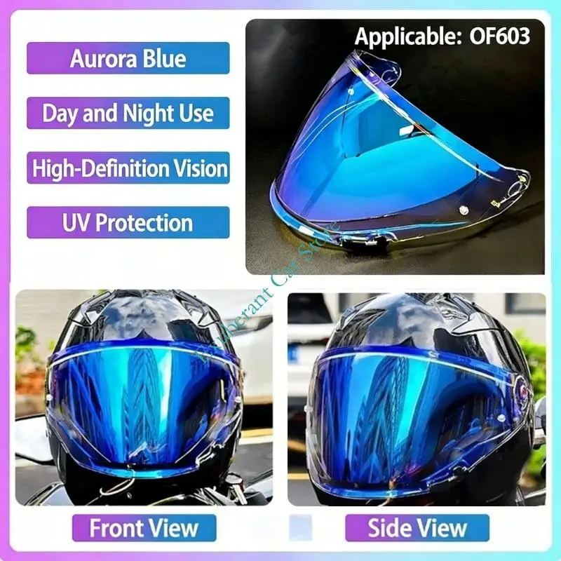 H3CE Motorcycle Helmets Visors Lens Featuring Anti Fog UV PC Construction And Quick Replacement For OF603