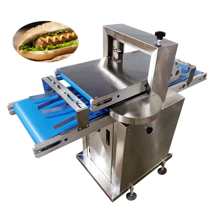 Tagliatrice automatica per pane, affettatrice per hamburger, mezza taglierina per panini per hot dog