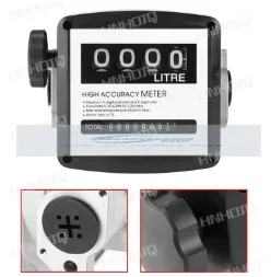 مقياس الوقود الميكانيكي عالي الدقة 4 أرقام مقياس تدفق الوقود الرقمي للديزل البنزين مقياس التدفق الخيط الداخلي ، 5-30GPM/20-120L/دقيقة