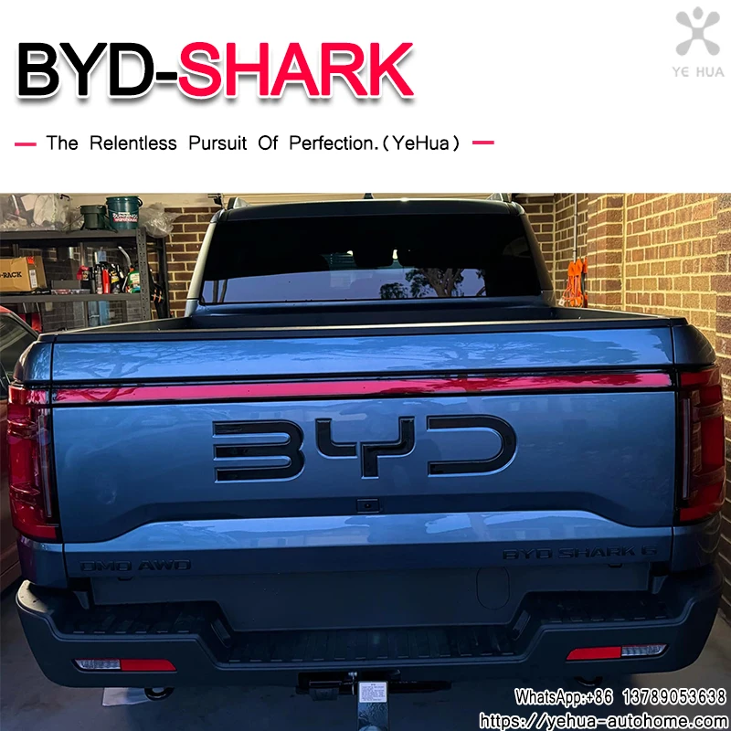 ل BYD القرش 6 الجذع القياسية ثلاثية الأبعاد شارة لاصق الشعار لامع أسود ملصق الديكور قطع غيار السيارات الإكسسوارات الفقرة