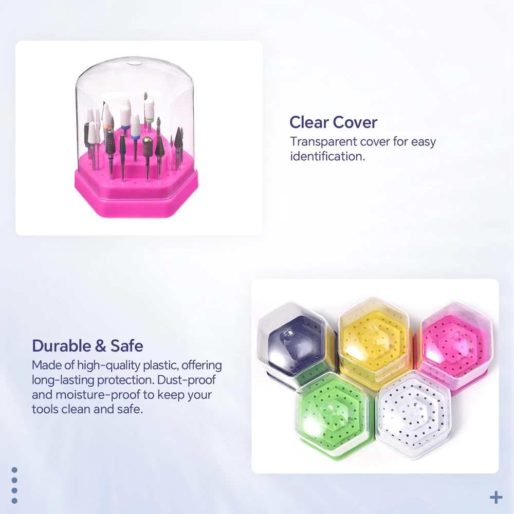 Support de coupe 48 trous, conteneur porte-foret à ongles, étui de soins, organisateur de manucure, boîte de rangement vide, accessoires pour ongles