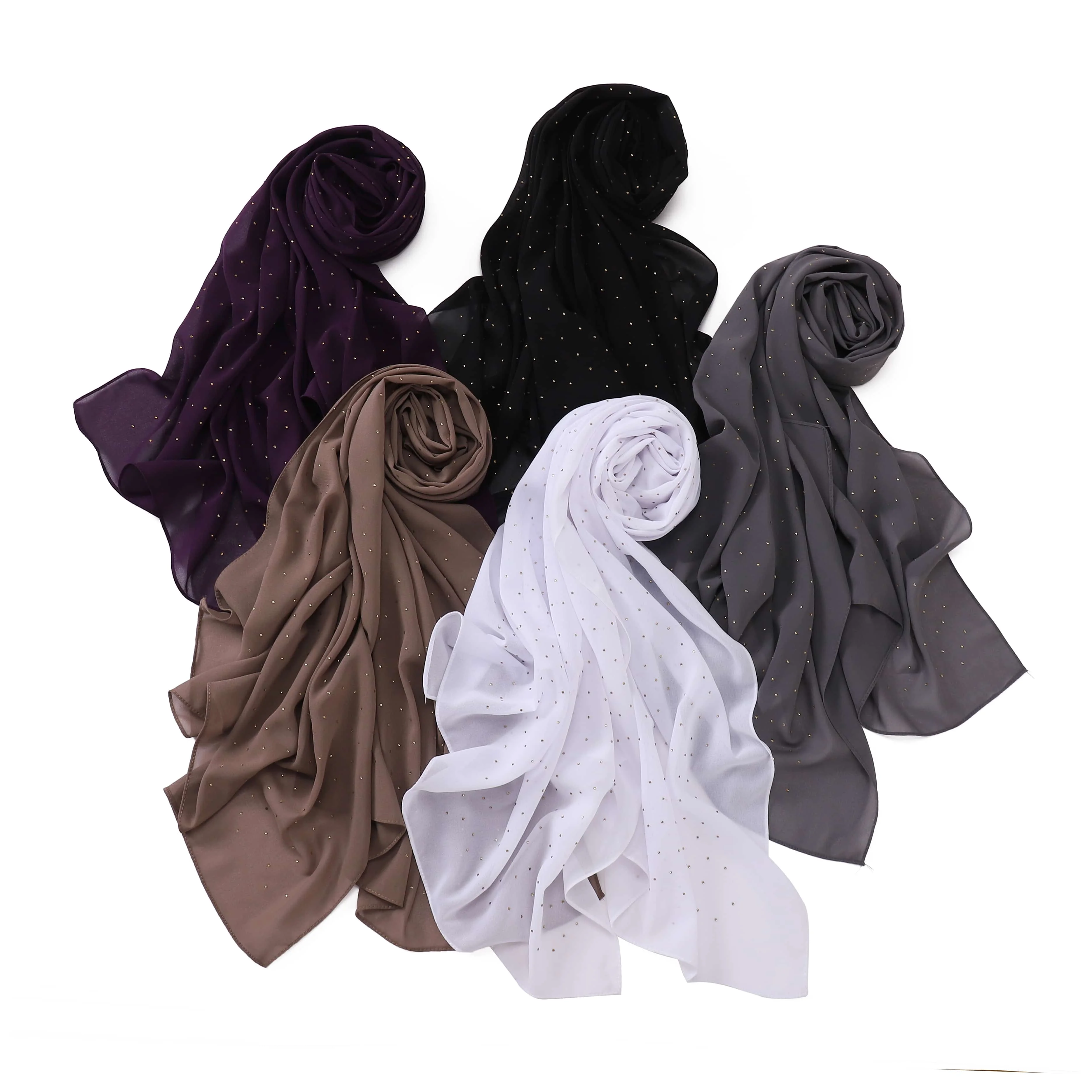 

Plain Chiffon Lurex Scarf Shawl Glitter Shimmer Muslim Woman Hijab Lady High Quality Wrap Stole Rhinestone Scarves Stoles