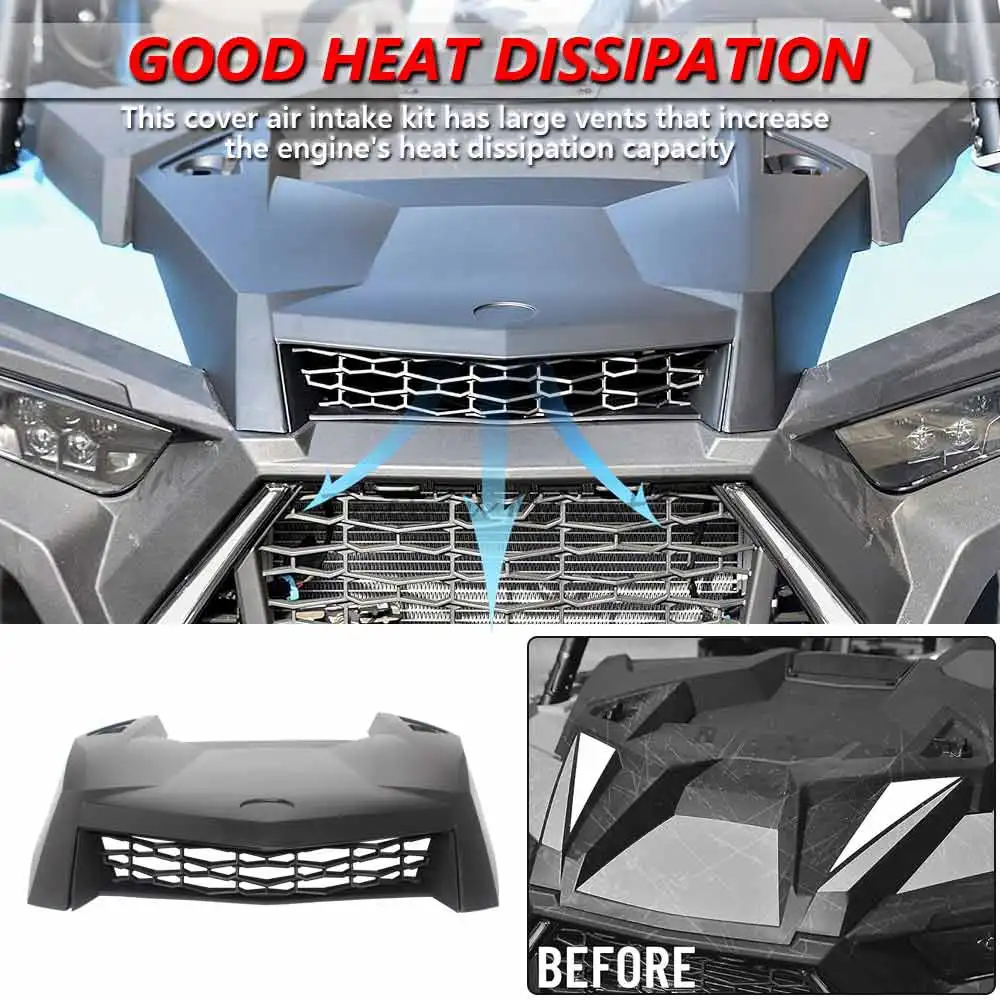 1PCS Front Center ABS Plastic Black For Polaris RZR XP Turbo/4 2019-2023 RZR XP 1000 2019-2023 models #5454429-632 UTV Part