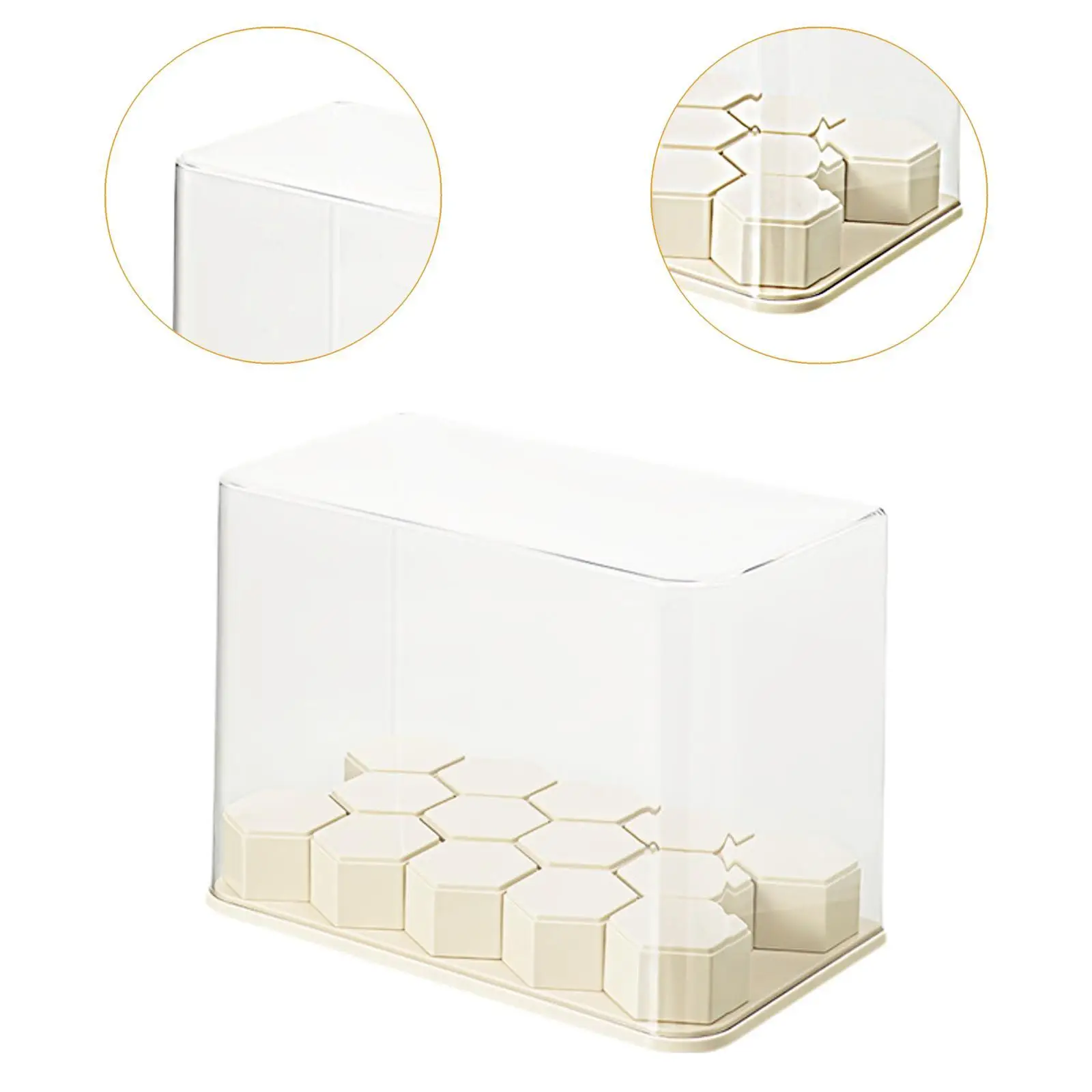 Pudełko do przechowywania kolekcjonerskich przedmiotów dla miniaturowych lalek i figurek ze stojakiem do domu i biura