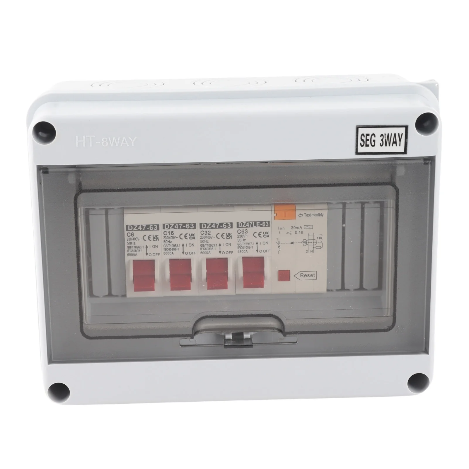 

3 Way Garage Caravan Consumer Unit 63A 30mA RCD 3MCB 6a16a32A