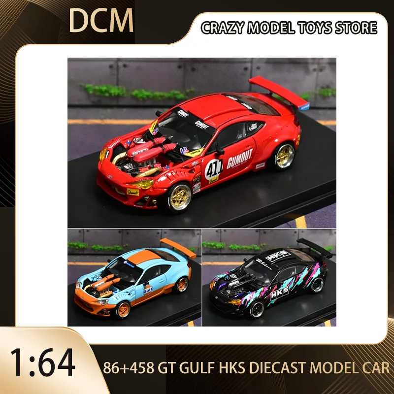 DCM 1: 64 HKS 86+ Ferrari 458 Engine 4586GT Racing Alloy Die-casting Car Model Collection Display Gift Toy