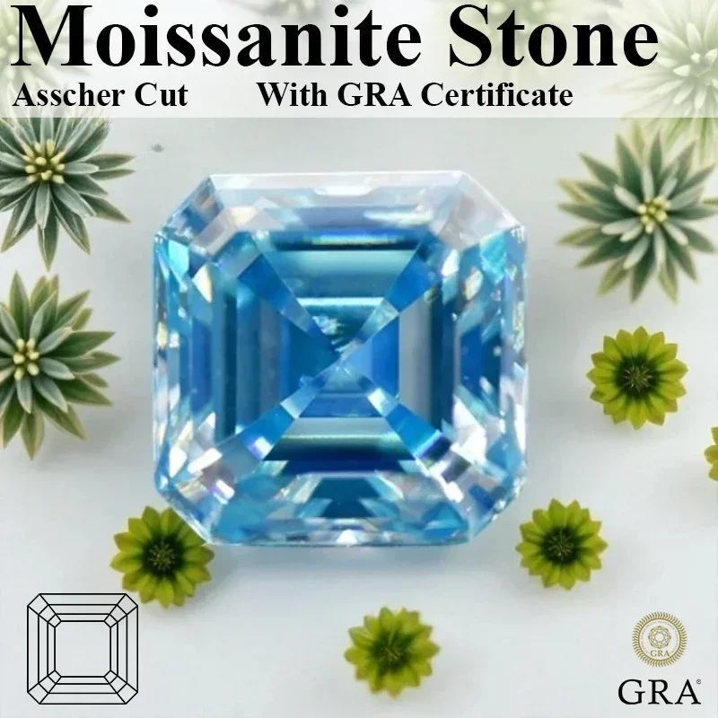 

L-Муассанит Камень Аквамарин Цвет Ашера Огранки Драгоценные Камни Пройти Тестер Алматов Для Изготовления Ювелирных Изделий Материал С Сертификатом