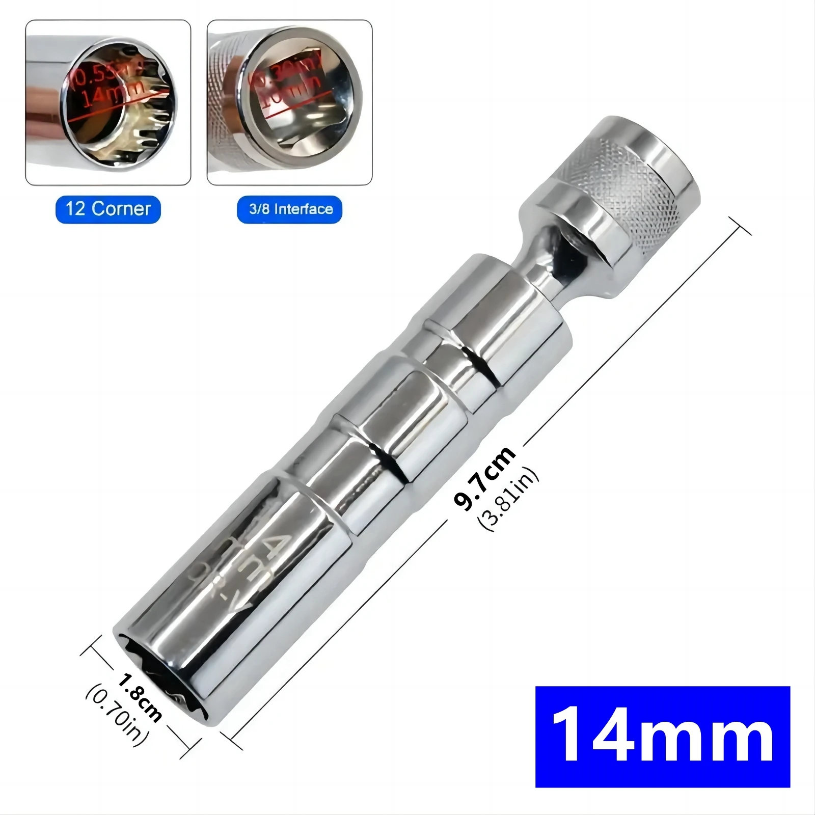 Torque wrench for spark plug 5PCS set 3/8 5-60N.m two-way adjustment, 14mm, 16mm sleeve removal ratchet auto repair repair tool