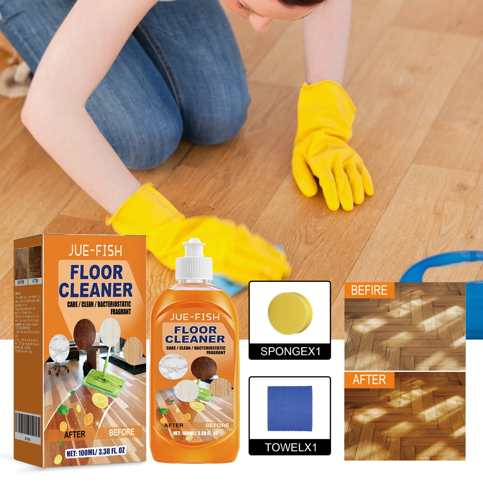 ジュエフィッシュフロアクリーナーセット、洗浄、除錆、木の床の - Ceramic Tile Floor のレビューと価格