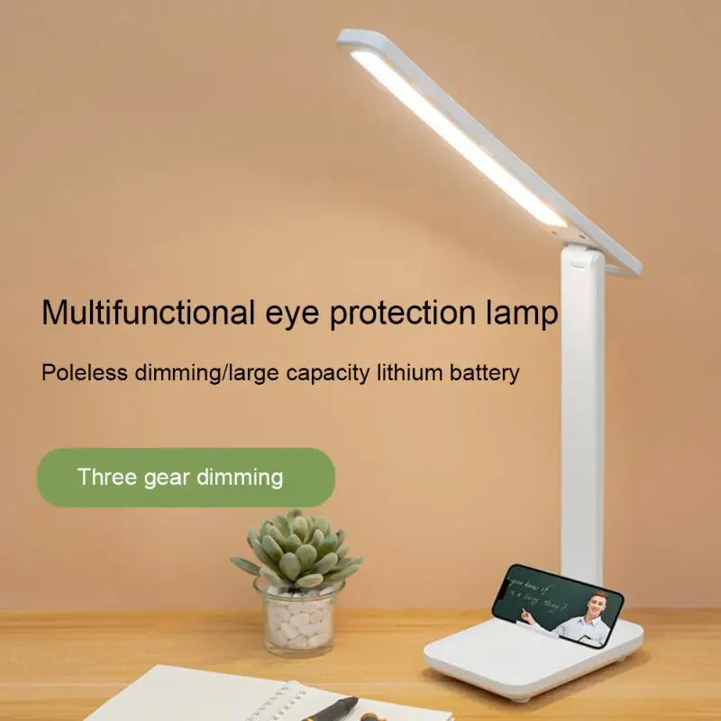 LED Table Lamp USB Chargeable 3 Color Stepless Dimmable Desk Lamp Touch Foldable Eye Protection Reading Indoor Night Lights