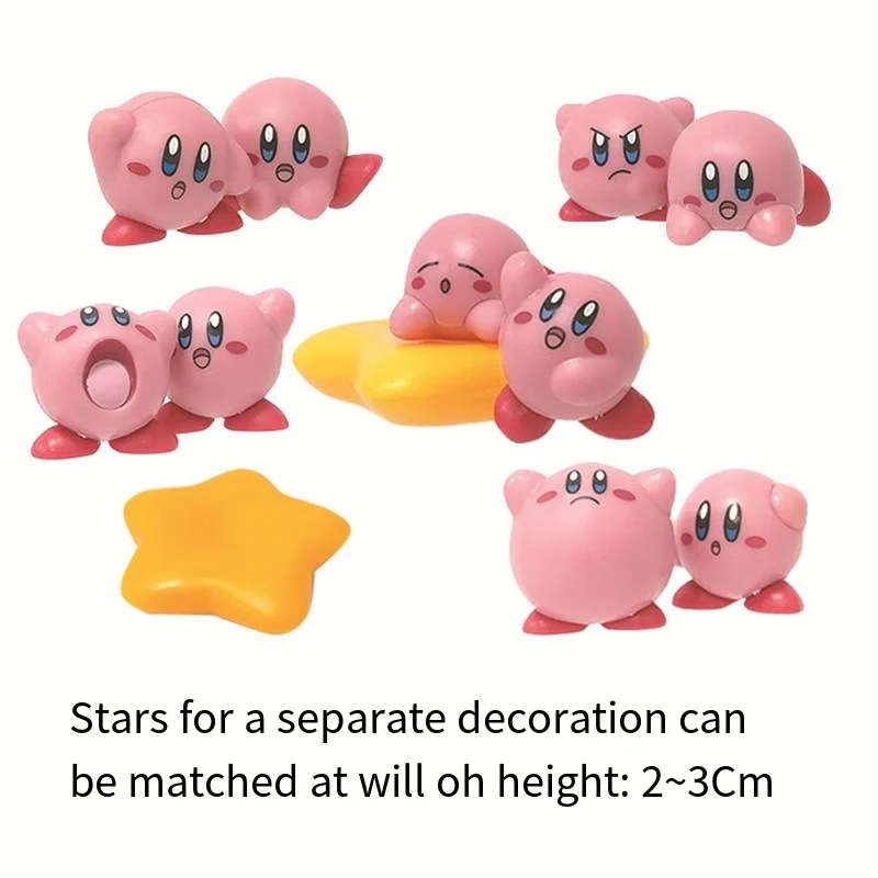 11 sztuk/zestaw Mini Kirby zabawki figurki akcji Kawaii gwiazda Kirby gry przygodowe z figurka Anime PVC prezent urodzinowy dla dzieci