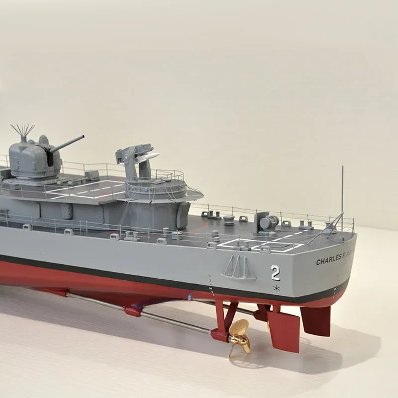 1/100 U.S Navy Adams-class Guided Missile Destroyer Model Gotowy zdalnie sterowany statek RC Navy Warship Battleship Model zabawki Prezent