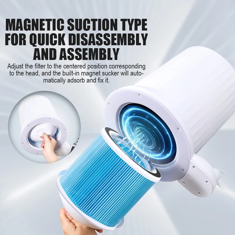 2028 Reusable Filter Podiatry Extractor 80W Manicure Pedicure Hood Vacuum Cleaner Overhead Quiet Nail Dust Collector for Salon