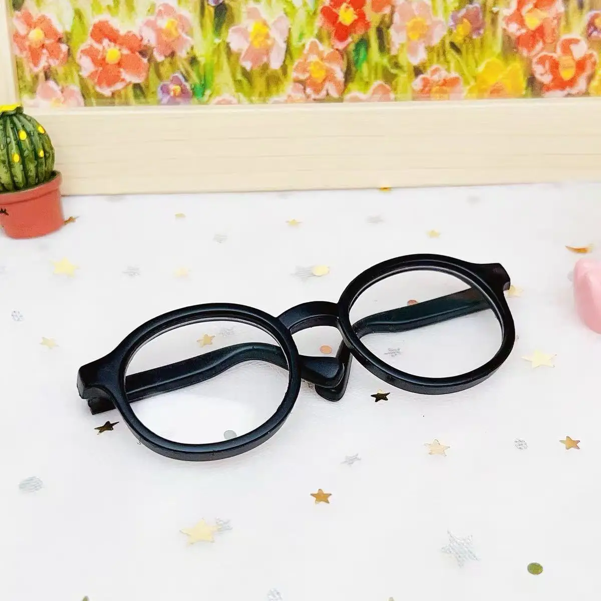 Labubu 6.5cm Transparante Plastic Bril voor 1/8 1/6 1/3 1/4 BJD voor Labubu MSD SD Pluche voor EXO Pop Zonnebril