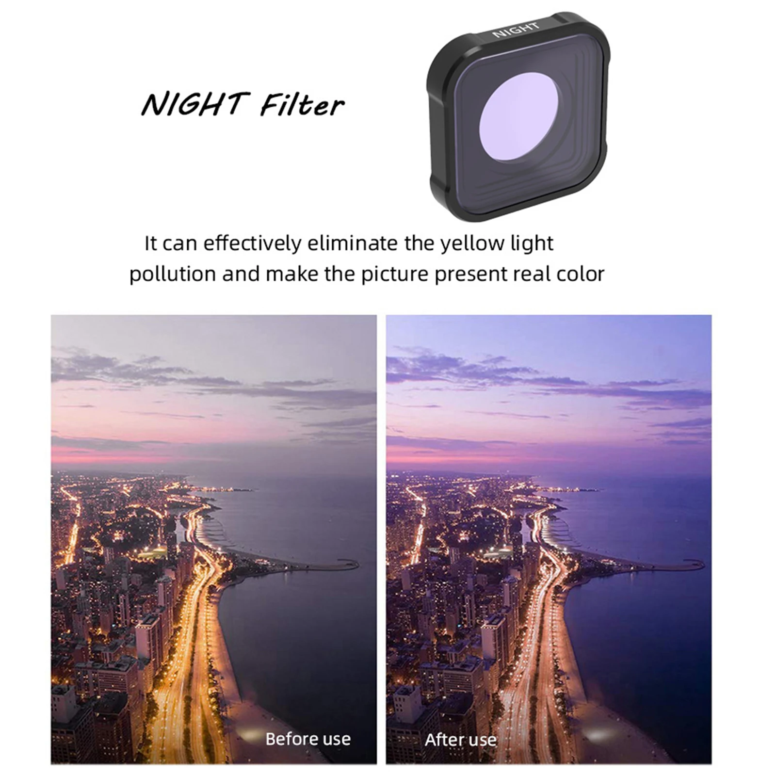 Optical Glass UV ND CPL Red Pink Color Star Night Macro 15x MagentA Lens Filter for GoPro Hero 9/10/11/11 Mini/12/13