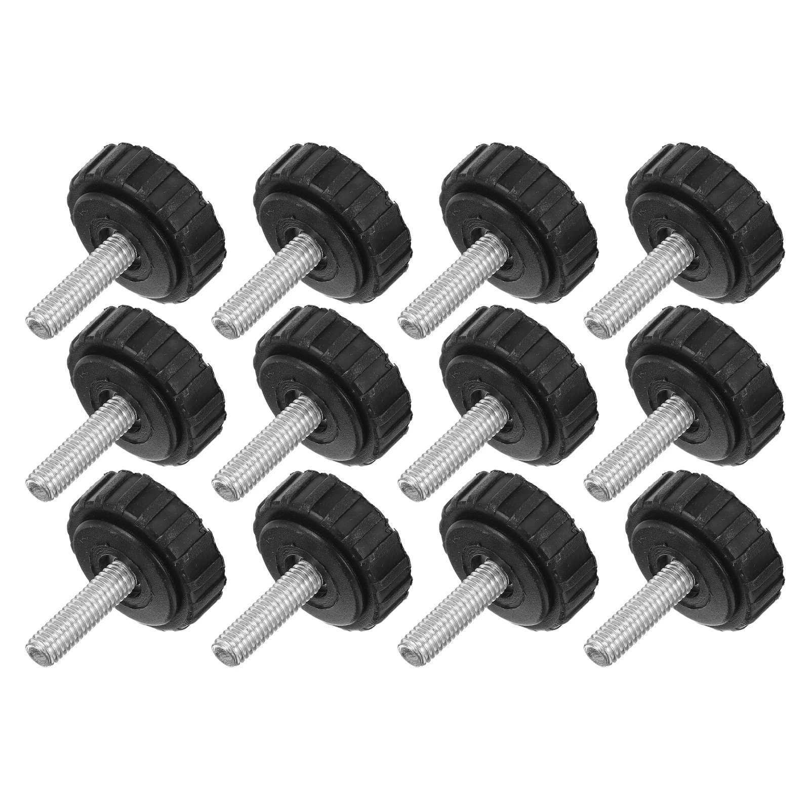

12pcs Feet Pads Furniture Levelers Pads Anti Slip Floor Protectors Adjustable Screw Height Black For Sofas Beds Cabinets