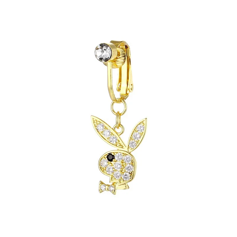 Faux Piercing de Nombril en Forme de Lapin pour Femme, Bijoux de Corps en Strass, Offre Spéciale