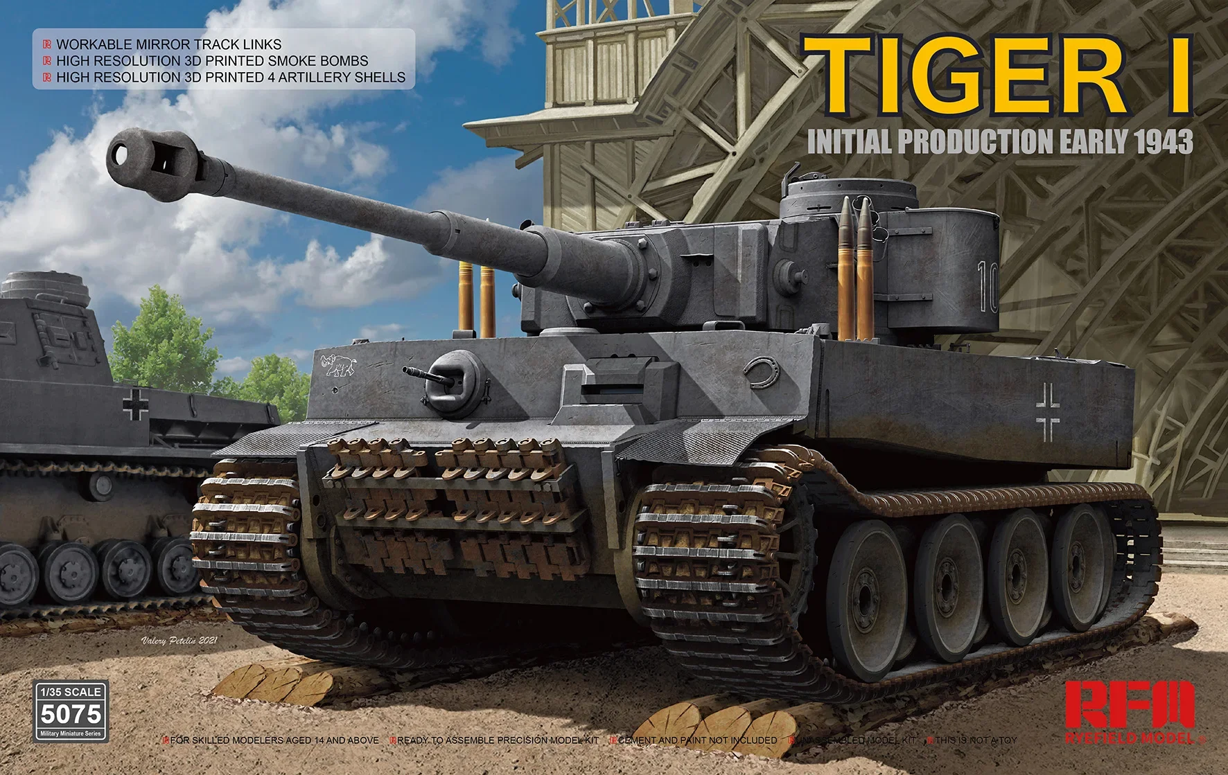 RYEFIELD MODEL RM-5075 1/35 Tiger I Initial Production Early 1943  Model Kit Assemble