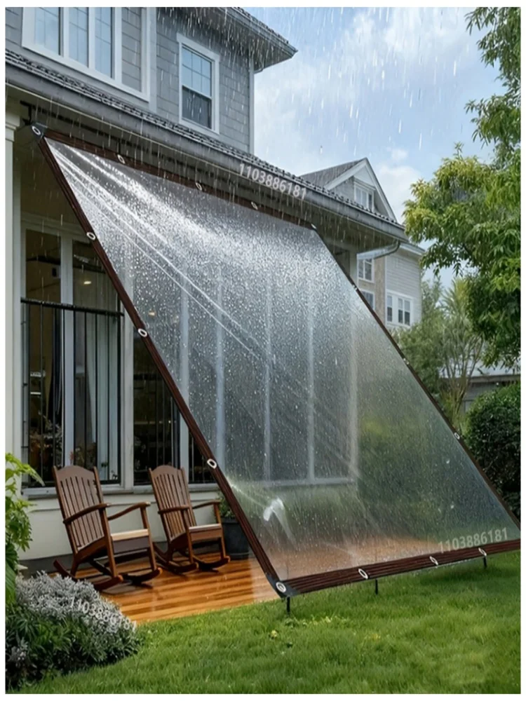 2x2m Transparant regendicht schaduwdoek zeildoek Lichtgewicht waterdicht zeildoek deksel zeildoek transparant regendicht doek - afbeelding 2