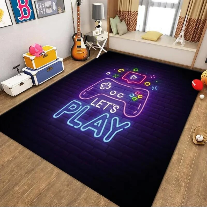 Modern Colorful Gaming Themed Carpet Non Slip Floor Mat For Living Room Kitchen Entrance Door Balcony Washable Rug Home Decor