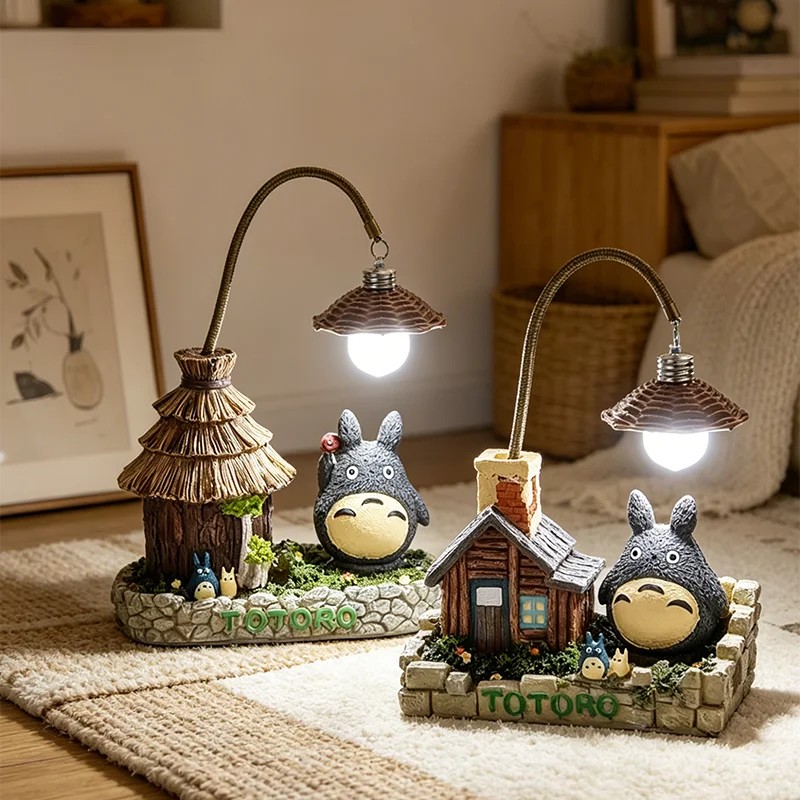 Creativity LED Desk Lamp Anime Totoro Cartoon with Bulbs Night Light for Bedroom Bedsides Desktop Ornament Gift Figure Decor