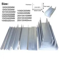1~5pcs U shape Aluminum Outside width 5mm 10mm 20mm Length 100~400mm aluminum alloy glass covered edge strip Aluminum U-Channel