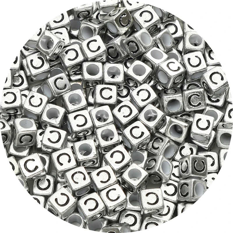 50Pcs Acrylic Letter Decoration Beads for DIY Bracelet Necklace