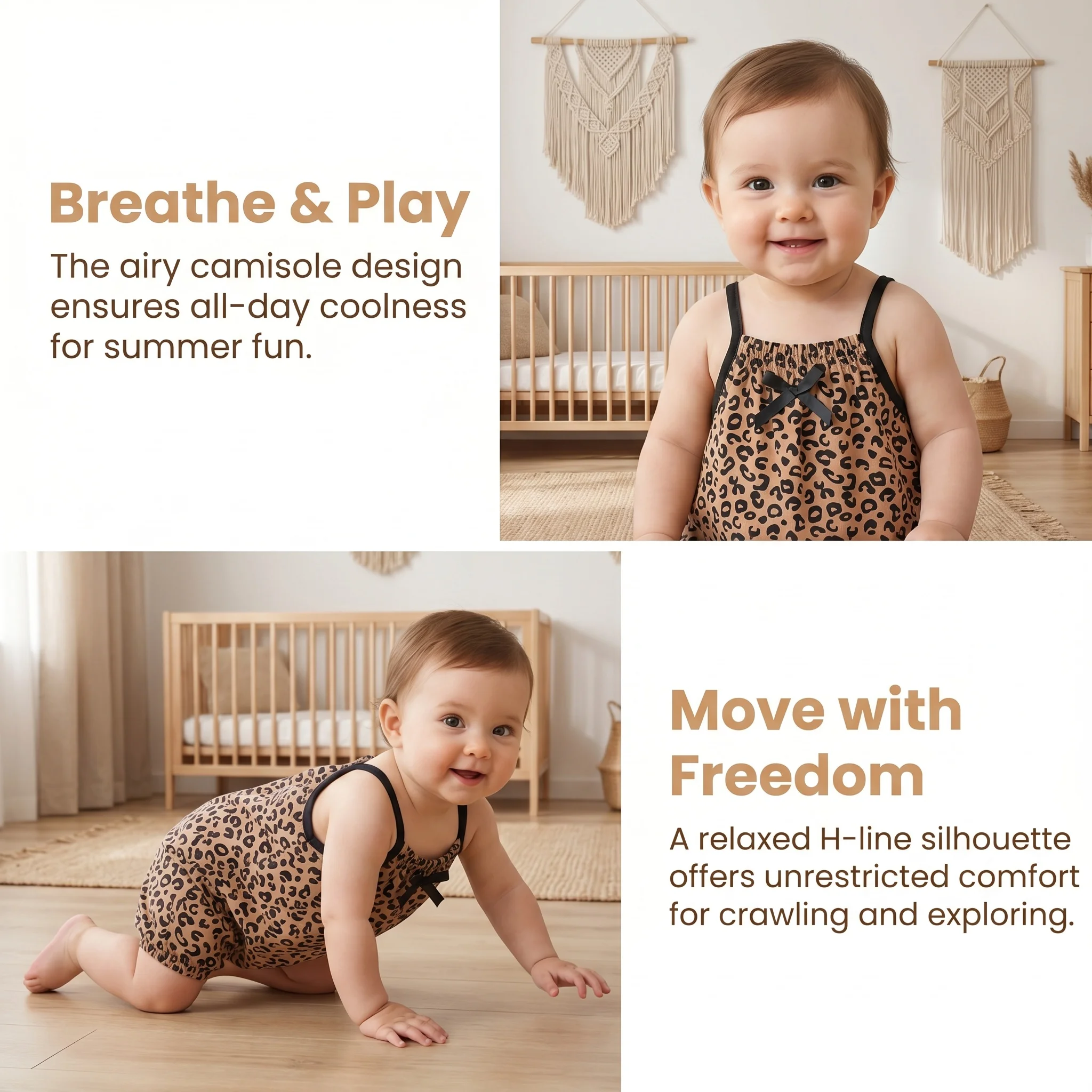 0-3Y Baby Romper Spaghetti Strap Infant Girls Jumpsuit Summer Leopard Bow Knot Bodysuit Toddler Sleeveless Outfits