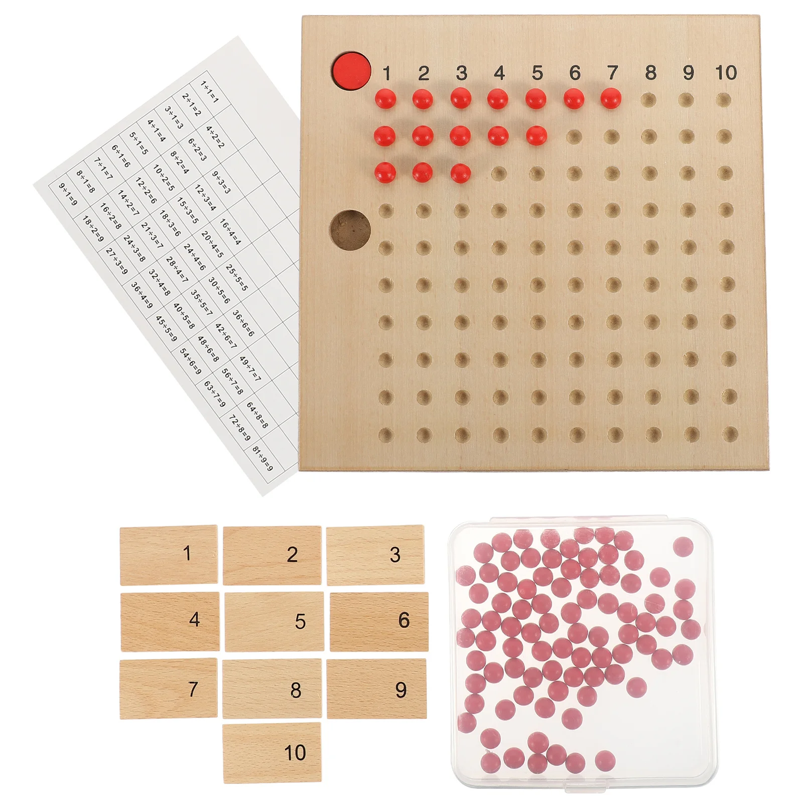 

1Set Multiplication Board Game Wooden Math Learning Tool for Kids 8-12 Interactive Educational Activity for Home School Practice