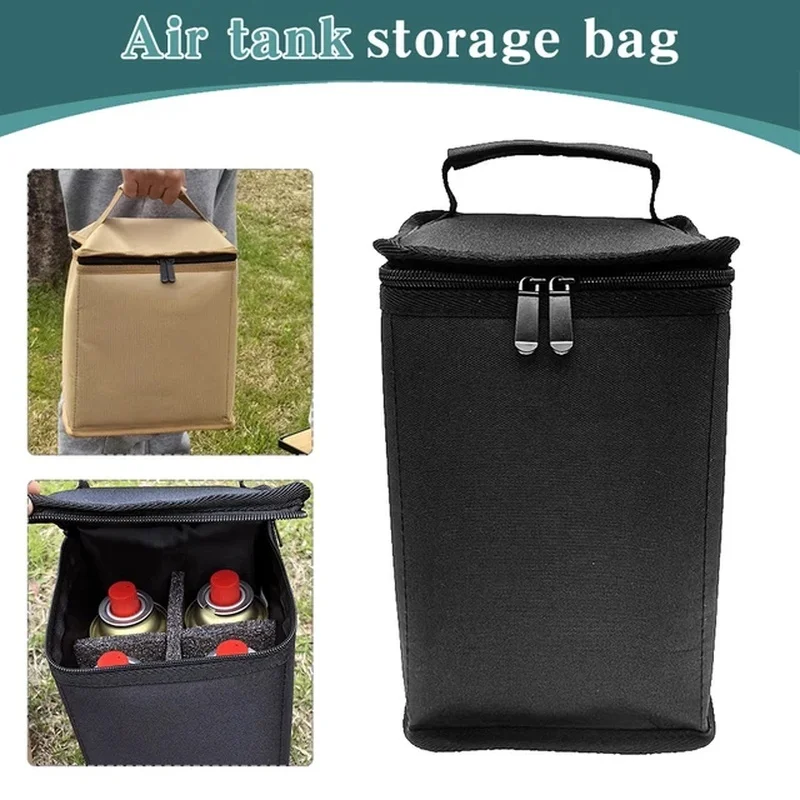 Butane Fuel Canister Cover 600D Oxford Cloth Camping Lantern Gas Tank Bag Camping Storage Bag For Outdoor Camping Cooking Hiking