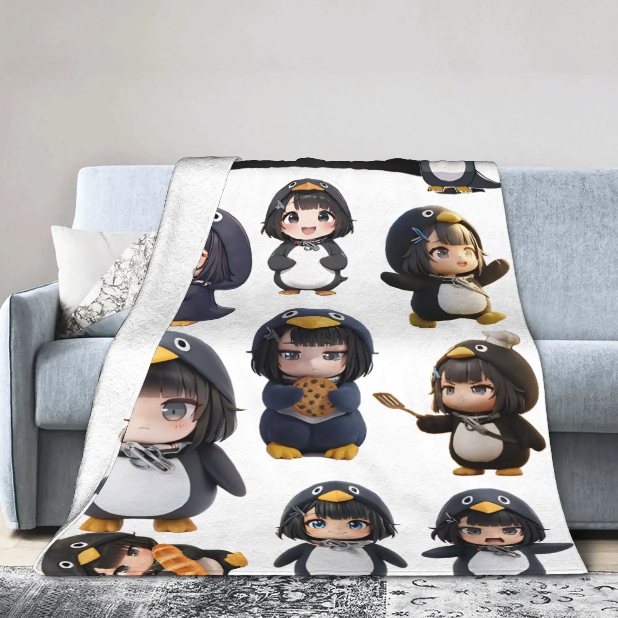 Gugu Gaga Penguin Merch Blanket Ultra-Soft Flannel  Throw Blanket Cozy Bedspreads