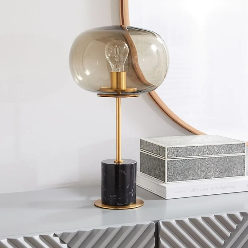 Postmodern minimalist marble table lamp living room bedside table lamp