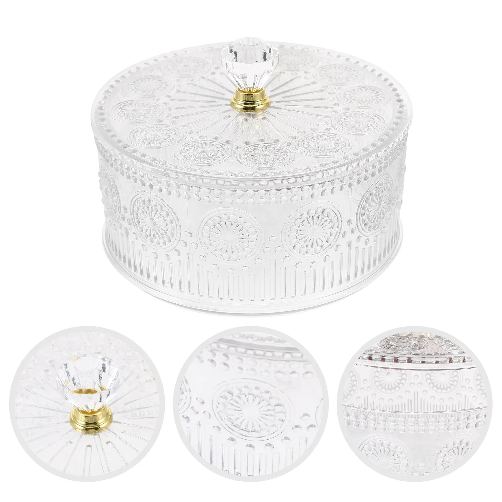 

Exquisite Clear Jewelry Organizer Box Compact Desktop Storage Container for Fine Jewelry Earrings Bracelets Gift for Women Girls