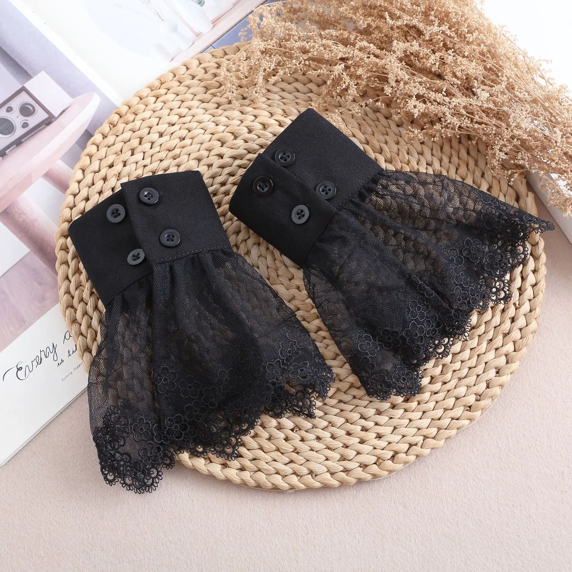 الأصفاد الدانتيل زهرة تنفس الأصفاد الزخرفية الزفاف اكسسوارات الزفاف الأصفاد وهمية أنيق لفساتين الزفاف البلوزات #3