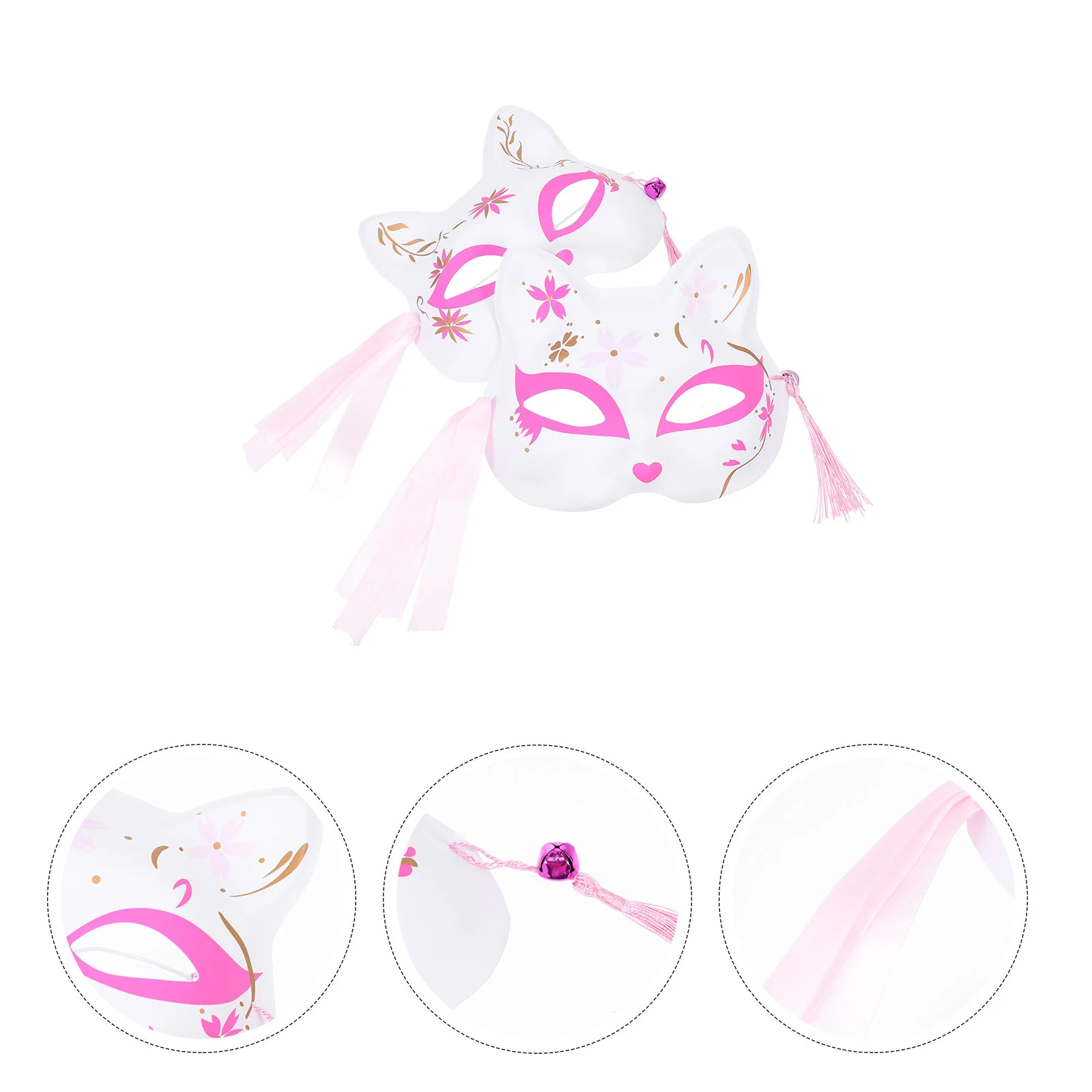 

2 Pcs Mask Half Face Plastic Decorative Photo Props for Halloween Carnivals Masquerades Stage Performance