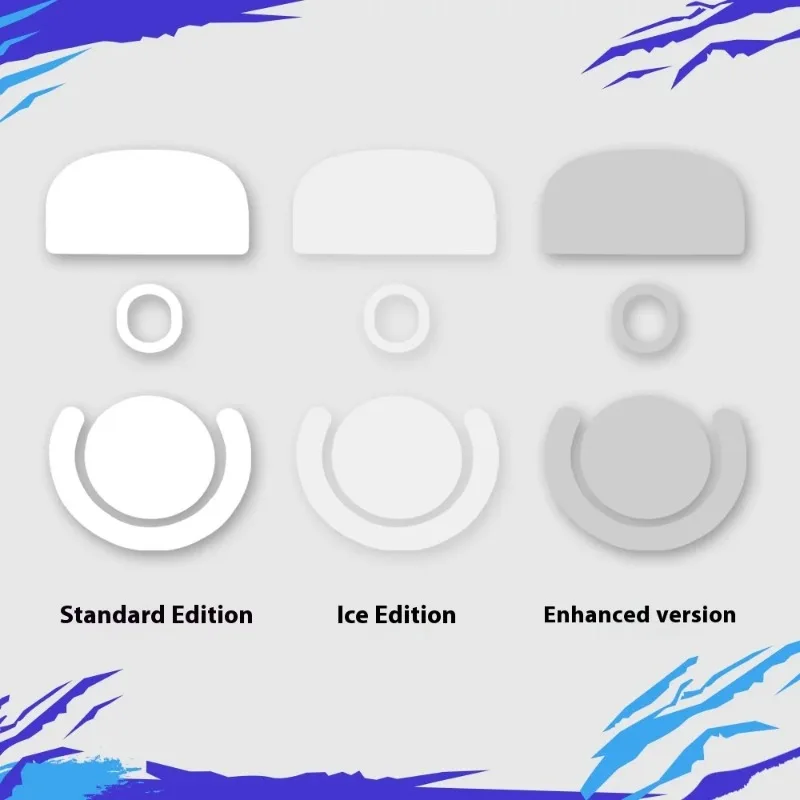 Enhanced ICE Edition Mouse Skates For Logitech GPW1/2/3/GPW4 Hawkeye PTFE White Rounded Edges Gaming Glides