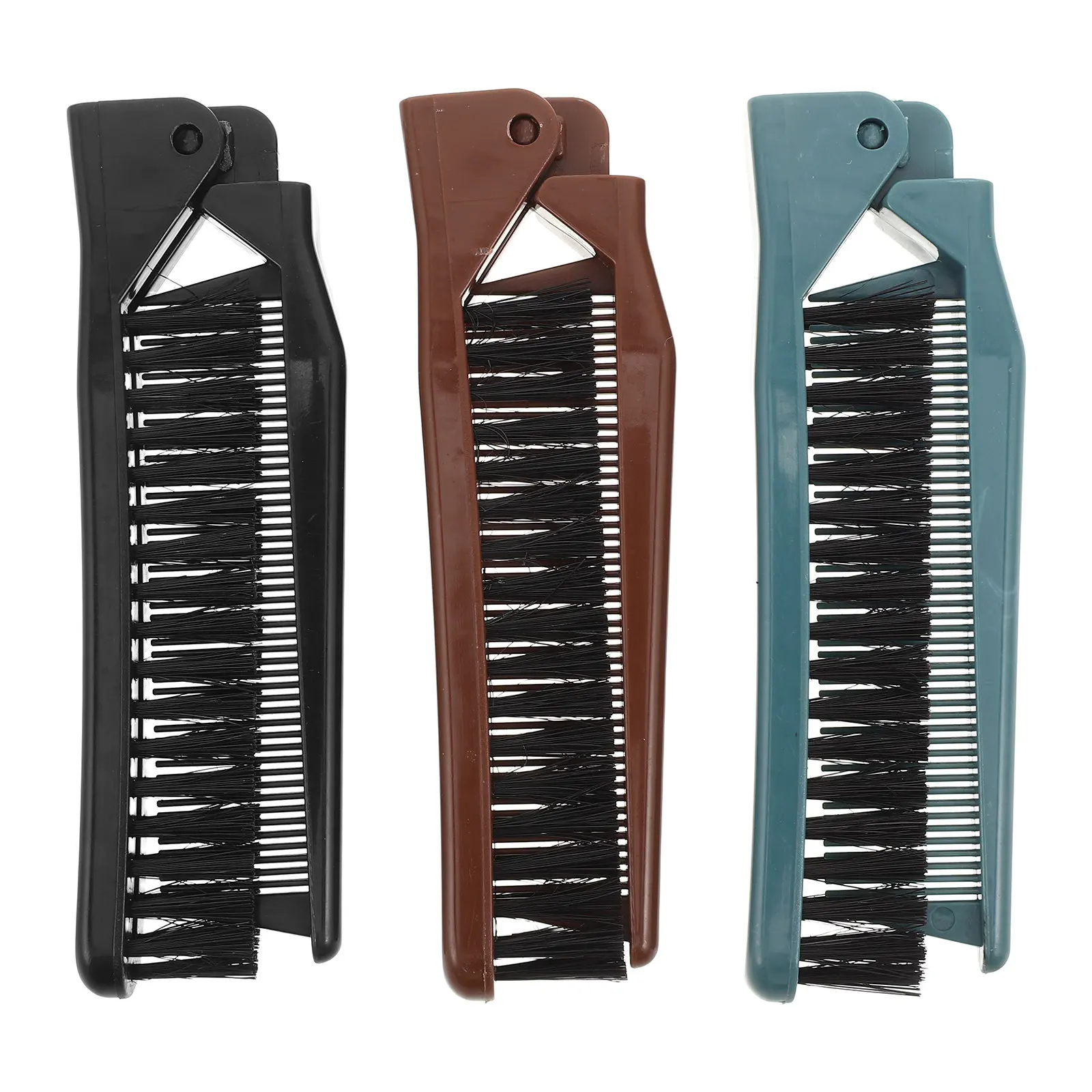 Foldable Travel Hair Comb 3 Piece Set Double Sided Pocket Combs Portable Mini Styling for Men Women Purse
