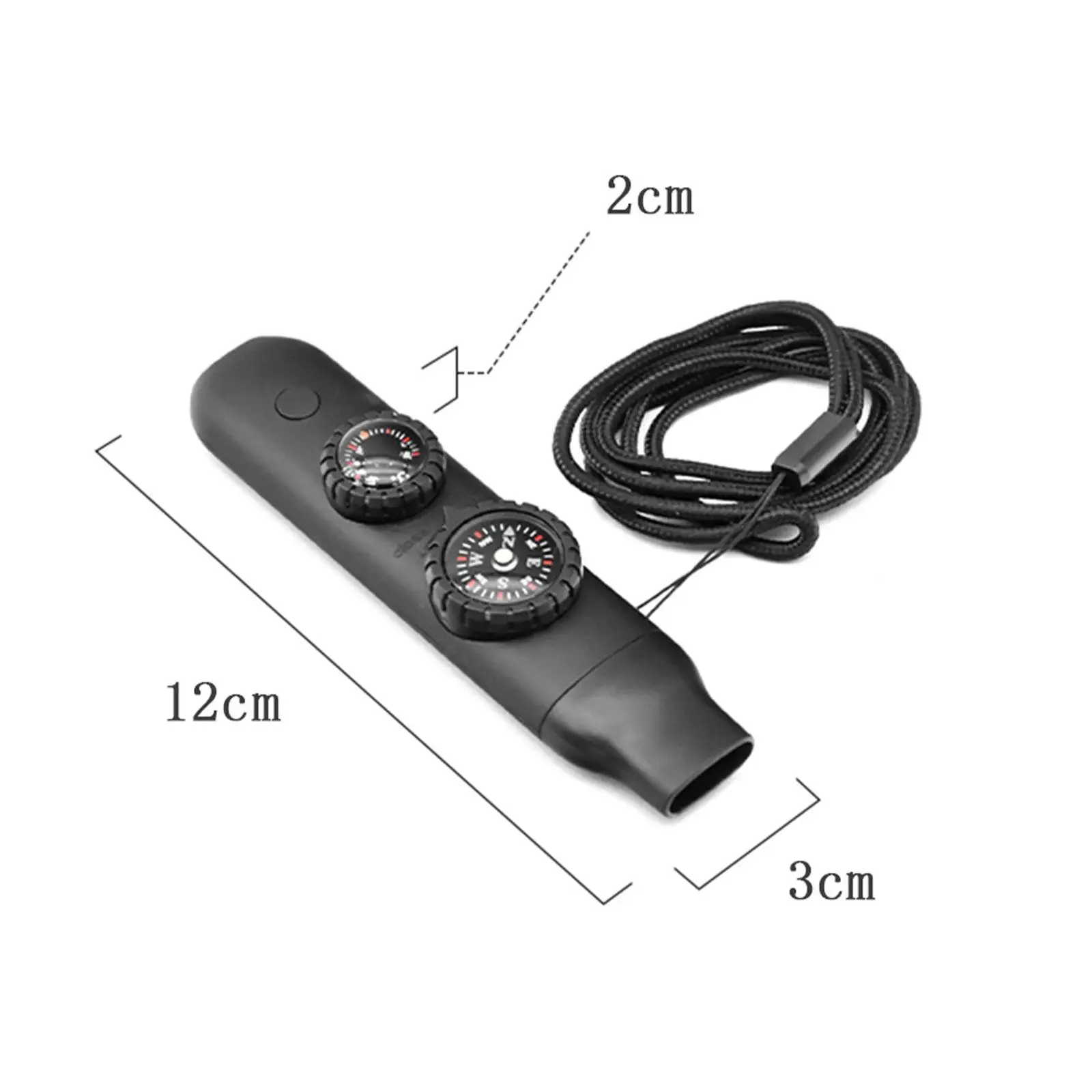 صفارة إنقاذ مع عاكس بوصلة ومقياس حرارة مجموعة صفارة طوارئ عالية الديسيبل لأمن القوارب والحماية #2