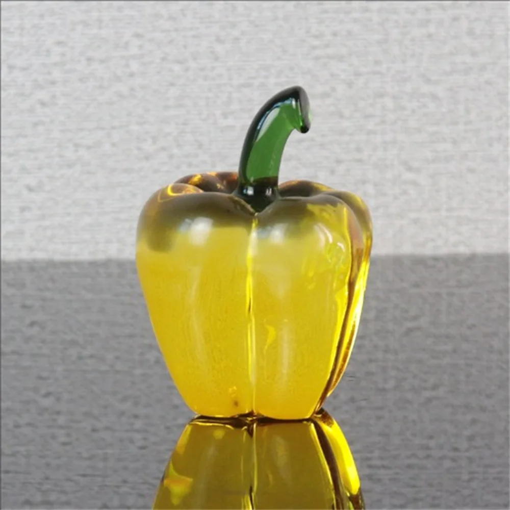 Crystal handicrafts ornaments, chili peppers, green peppers, vegetable decorations, small statues, desktop ornaments