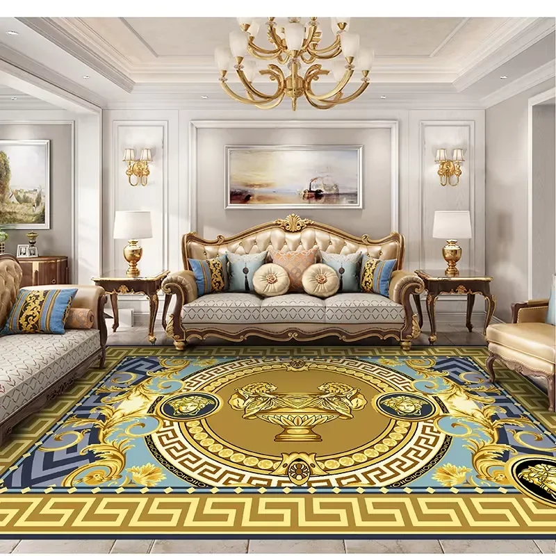Handmade Customized Carpet New Zealand Wool Plus Silk Tufted Washable Reversible Home Bedroom European Court Living