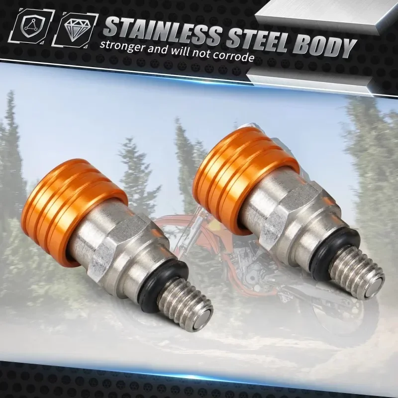 Motocicleta sangrar garfo dianteiro, válvulas de sangramento de ar para Yamaha, YZ, TTR, WR, 125, 250, 450F, Suzuki, DRZ, RM, RMX, RMZ, Kawasaki, Honda, M5x0.8