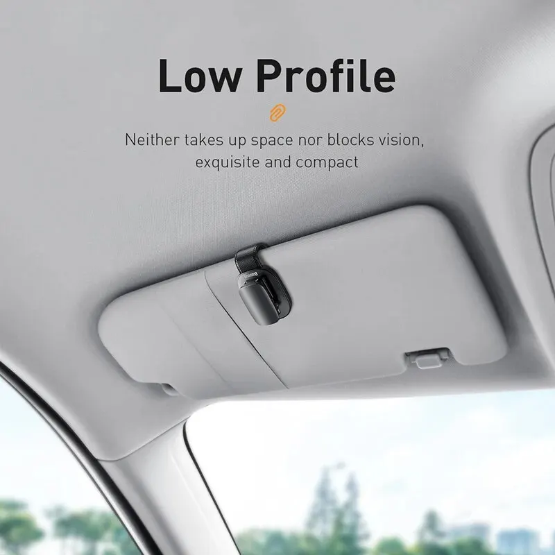 Baseus Car Eyeglass Storage Clip Sun Visor Sunglasses Holder for Auto Card Ticket Stand Interior Accessories Car Eyeglass Holder