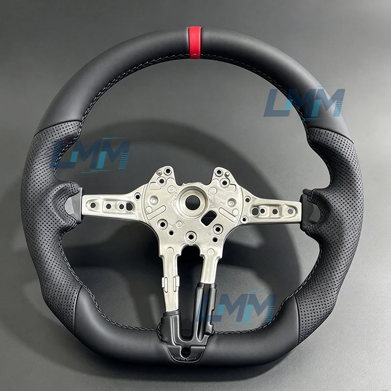 Suitable for BMW F10 F11 F20 F30 F12 F13 M3 M5 leather perforated steering wheel tri color stitching Without Heated No vibration