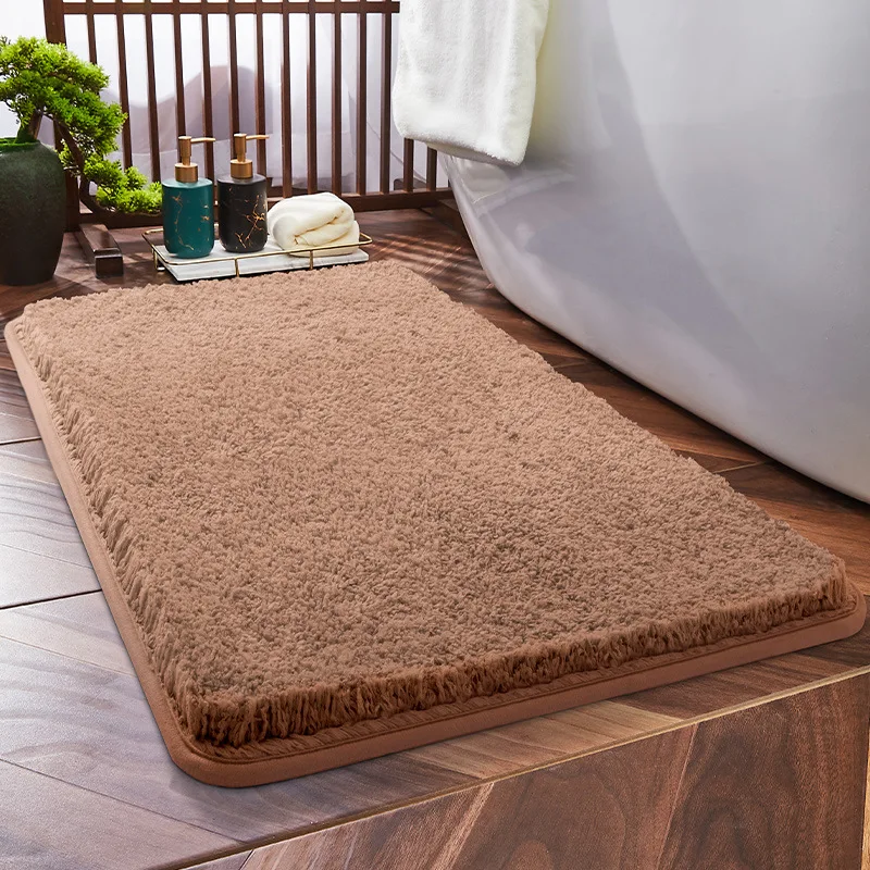 High-hair Bath Mats Absorbent Bathroom Mat Toilet Door Non-slip Foot Pad Bathroom Tub Shower Mat Floor Carpets Entrance Decor