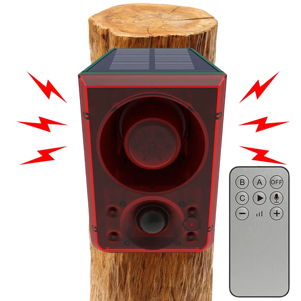 

Outdoor Solar Motion Sensor Alarm Home Security Alarm Support Recording and Adjustable Volume Solar Infrared Induction Alarm