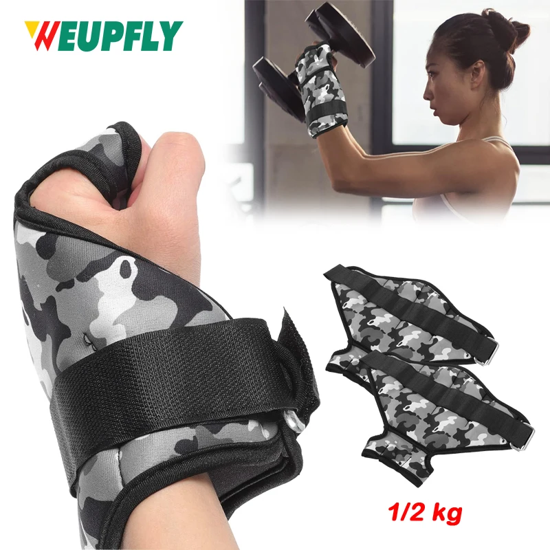 1Pair Weighted Gloves Pair of Wrist Weights Glove with Holes for Finger and Thumb Available in 1kg or 2kg Training Weight Gloves