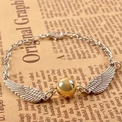 Harries Bracelets Pendant Women Men Hand Chains Metal Golden Snitch Jewelry Potters Bracelet Necklace Accessories Girls Gift