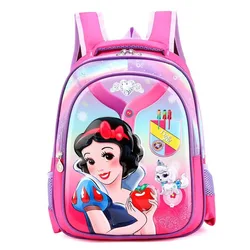 Disney-mochila de Blancanieves para niños, mochilas escolares ligeras, transpirables, impermeables, estratificación científica, alta capacidad, conchas 3D