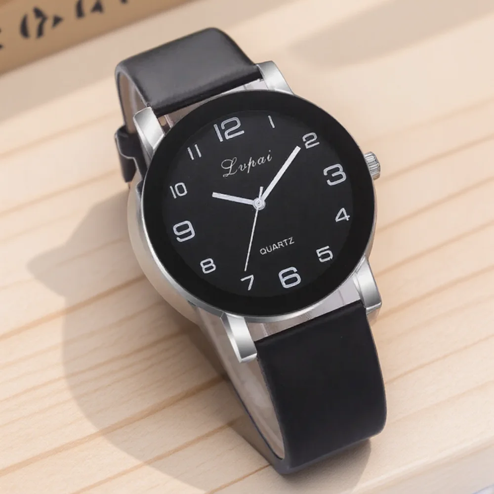 Fashion Women Quartz Watch Simple White Leather Wristwatch Ladies Dress Watch 4 Colors Waterproof Casual Stylish