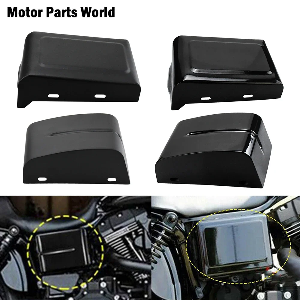 Motorcycle Battery Side Fairing Covers Cap Gloss Black/Matte Black For Harley Dyna Street Bob FXDB Low Rider FXDL FXDF FXDWG FLD